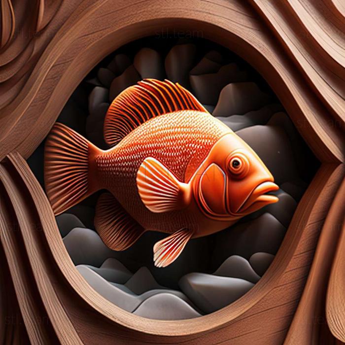 3D model Amphiprion frenatus fish (STL)